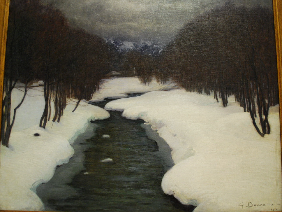 GAM - MALINCONIA_048.JPG - GIUSEPPE BOZZALLA - Biella 1874-Pollone (Biella) 1958 - IL TORRENTE D'INVERNO (1910)